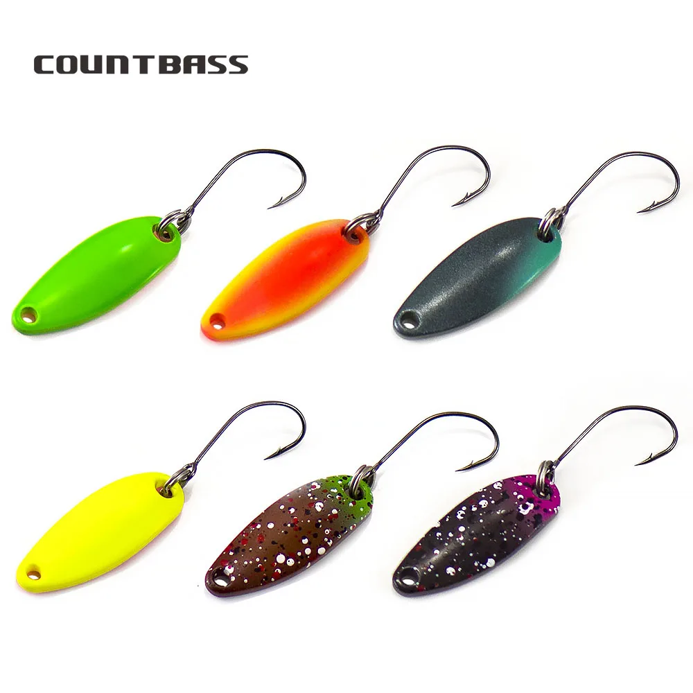 Micro cuchara de pesca Countbass con un solo anzuelo coreano, tamaño 3/32oz 1/8oz, Señuelos de pesca de lubina, trucha de agua dulce, salmón, Lucio - imagen 4