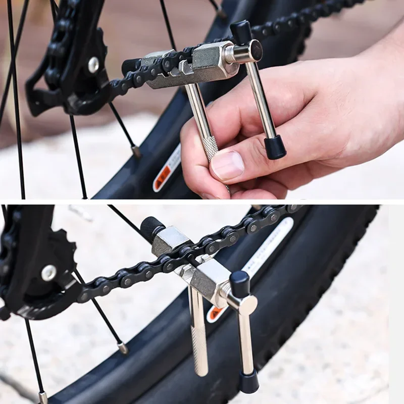 Juego de herramientas de reparación de bicicletas, removedor de rueda libre, rompecadenas, cortador, extractor de manivela, llave para bicicleta de montaña y carretera, portaequipajes e - imagen 2