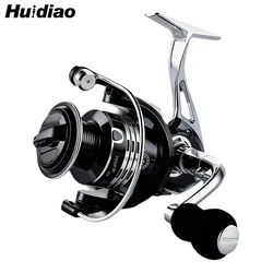 Huidiao carrete de pesca giratorio Ultra resistente serie 1000-7000 carrete de Metal/mango/pie 22lb arrastre máximo 4 + 1BB juego cero para pesca con señuelo