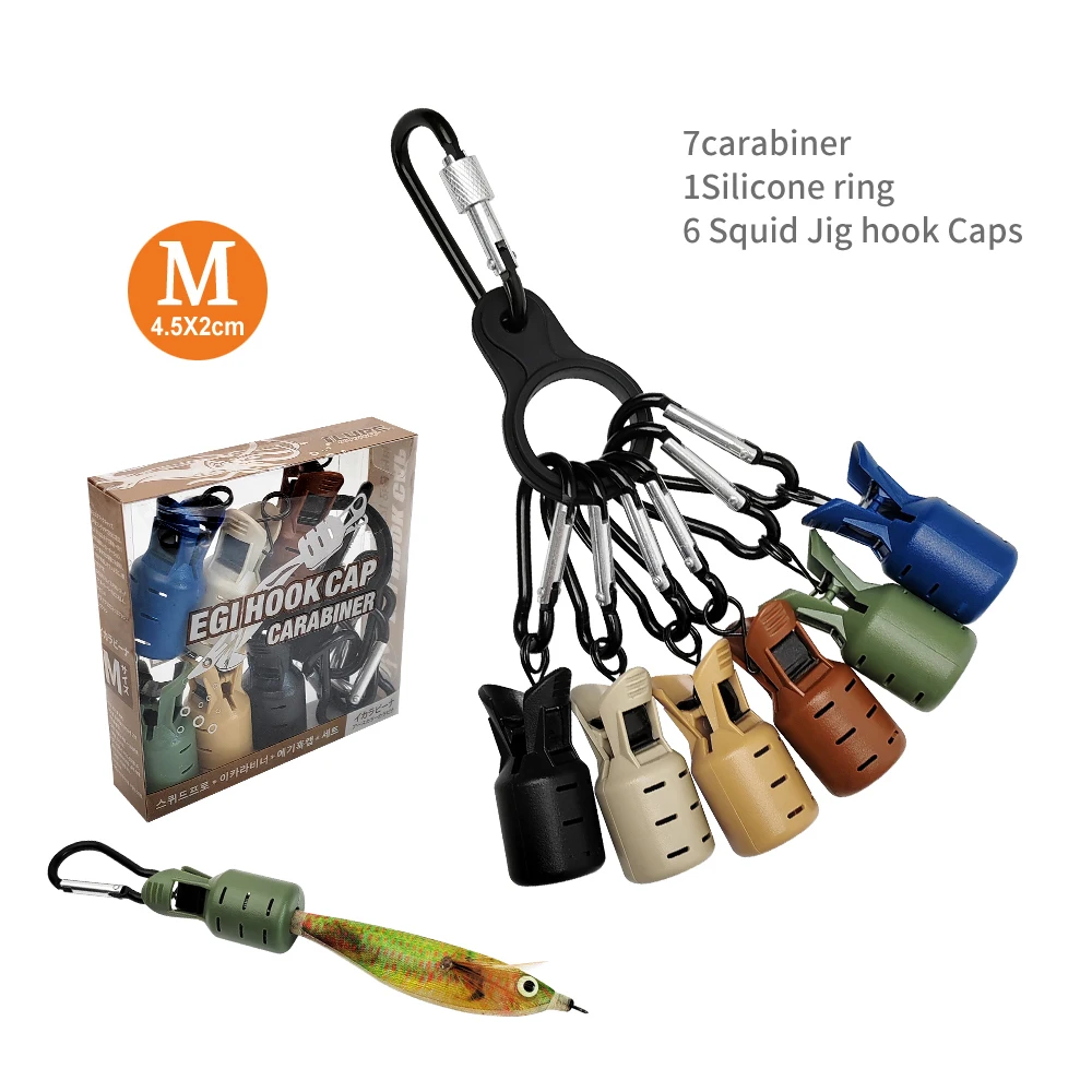 Nuevo 6 uds cubierta protectora para anzuelo de pesca M #   PVC madera camarones pulpo Egi calamar gancho cubierta aparejos de pesca - imagen 5