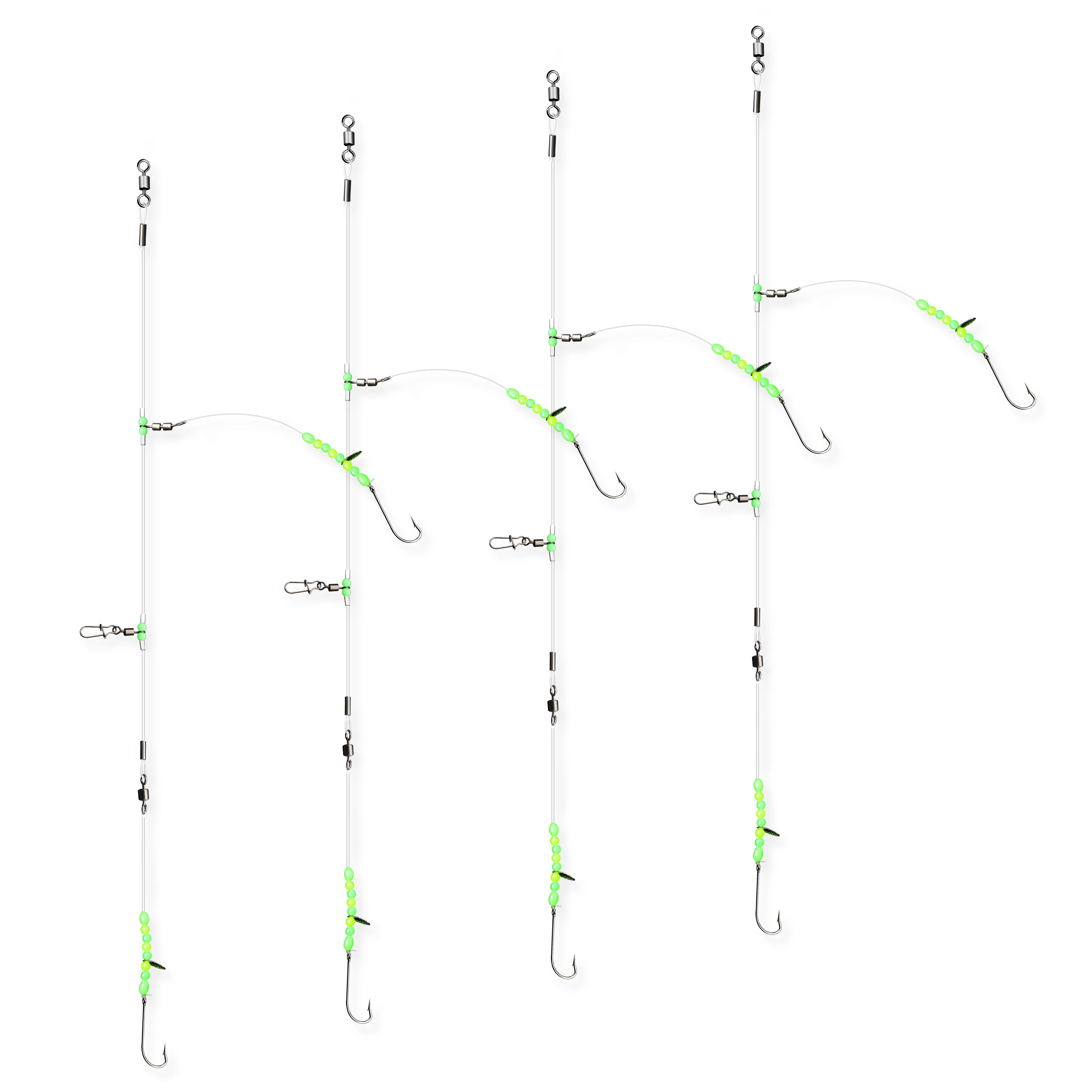 ZYZ 1 pieza de aparejos de pesca de mar con 2 anzuelos, aparejos de pesca plana preatados, pesca en orilla de fundición para playa y mar para suela de pez plano, merlán - imagen 2