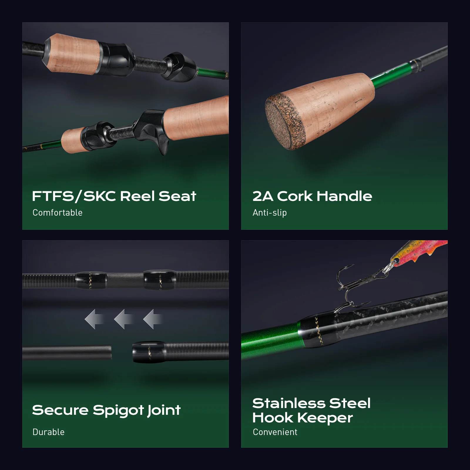 HANDING Caña de pescar Ajing 2,13 m caña de pescar de trucha 1,98 UL-L caña de pescar de 30 toneladas de fibra de carbono cañas de pescar de acción rápida pesca en roca - imagen 5