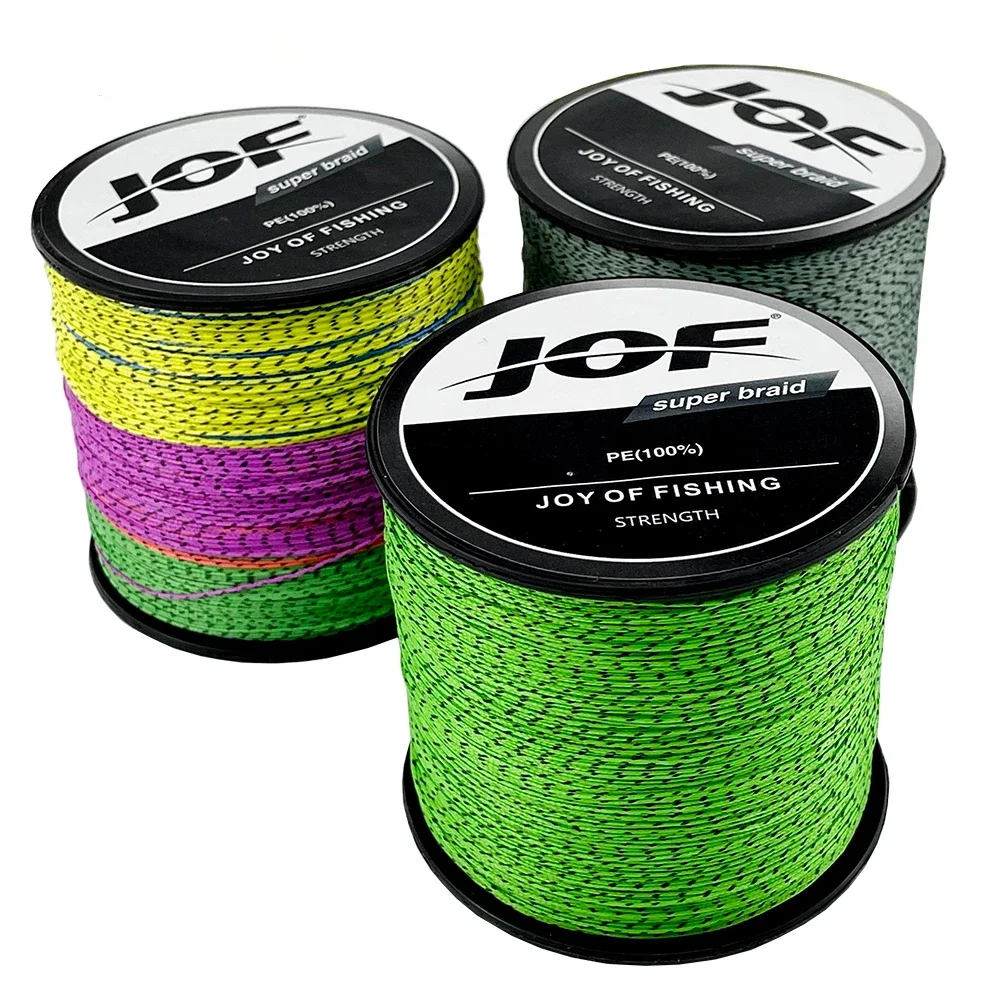 JOF 8 hebras 100-500m línea de pesca trenzada Invisible Multicolor X8 manchado mar agua salada pesca de carpa tejido extremo 100% PE - imagen 4