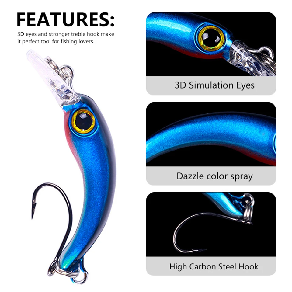 Señuelo de pesca Topwater, 2 piezas, 4cm, 1,5g, Wobbler Popper, cebo Artificial de plástico duro con un solo gancho, aparejos de pesca de lubina - imagen 3