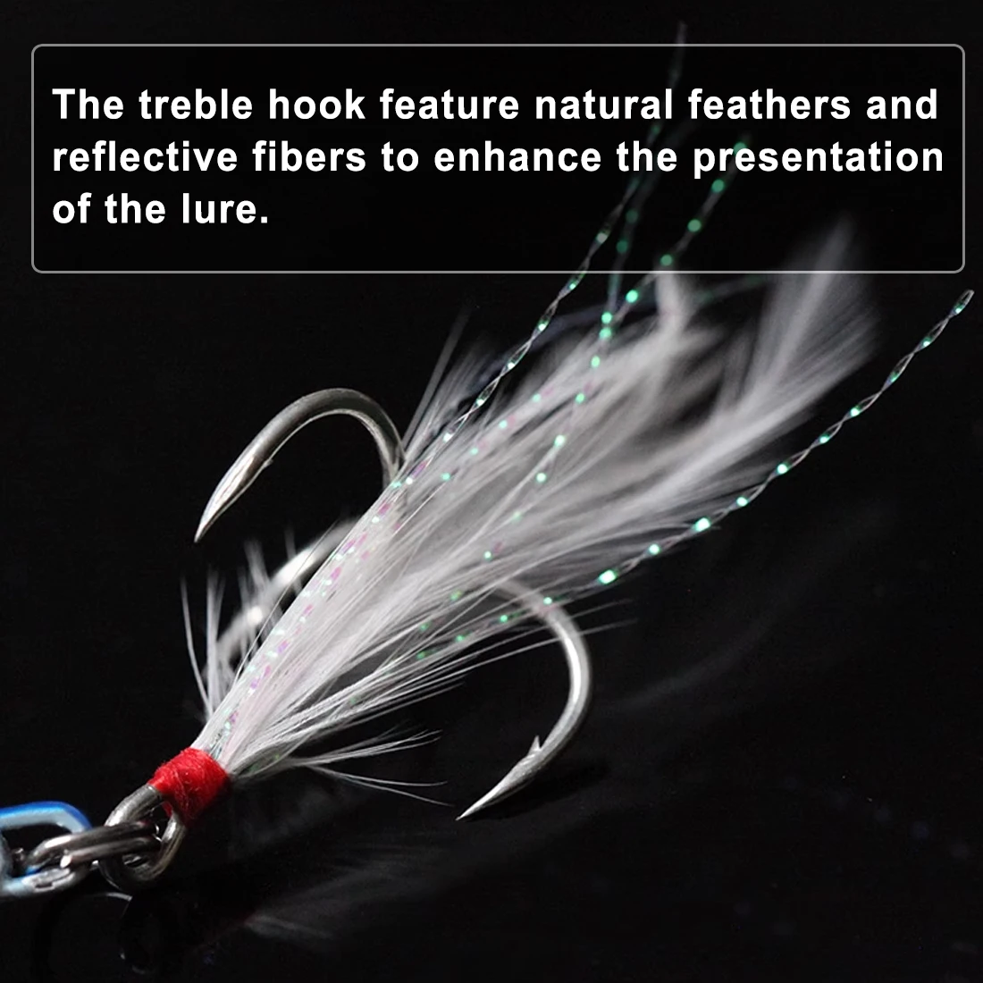 FishTrip-gancho Triple con plumas, anzuelo Triple de repuesto para agua salada, señuelo, cuchara, aparejo - imagen 4
