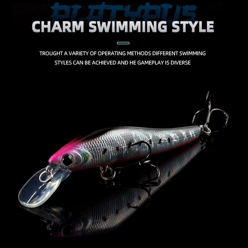 Magic Works 90mm 8g nuevos cebos duros Wobbler Señuelos de pesca Minnow aparejos de plástico ABS señuelo flotante de mar cebo Artificial lubina - imagen 5