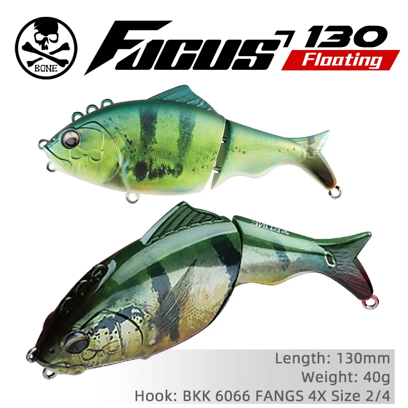 Cebo articulado versátil de enfoque óseo, 130MM, 40G, señuelo flotante, cebo duro, cebo Artificial, señuelos para vibración de pesca - imagen 4