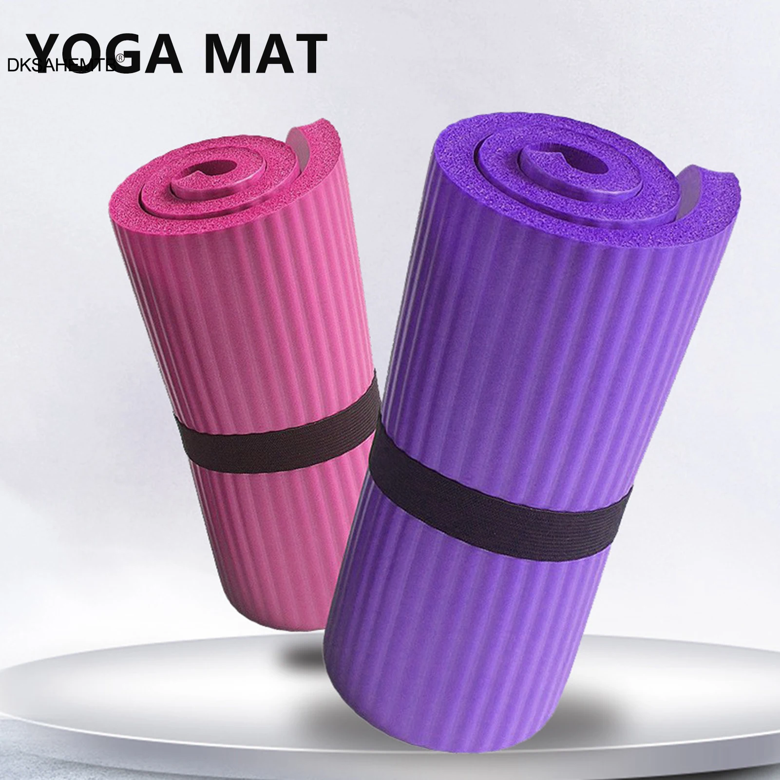 Estera de Yoga de 60x25cm, estera de Fitness para el hogar de 15mm para Yoga, Pilates, soporte plano, rollo de vientre, deportes, equipos deportivos portátiles para interiores y exteriores - imagen 5