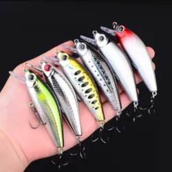 6 uds Minnow Señuelos de Pesca Jerkbait Bass Pike Carkbait Wobblers Swimbait cebo profesional