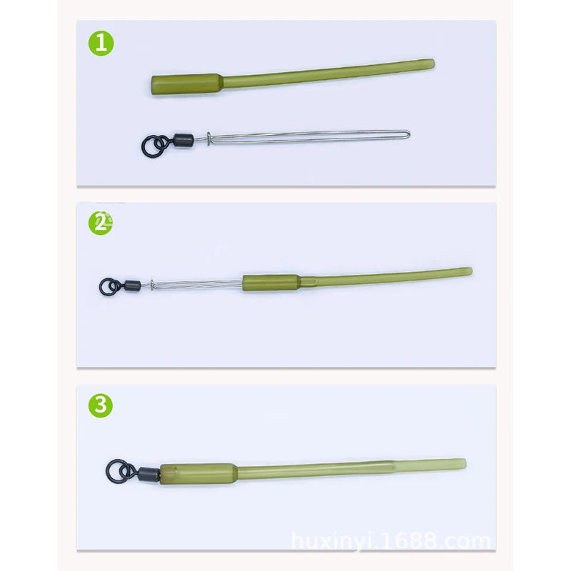 OUZEY 30 Uds 60mm 75mm funda para anzuelo de Pesca de carpa Anti enredo accesorios de Pesca de carpa de goma aparejos terminales aparejo de pelo Pesca - imagen 5