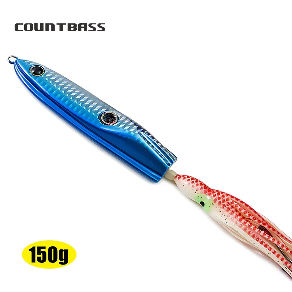 Countbass 120 g 150 g (4,2 oz 5,3 oz) Plantillas Inchiku con gancho de asistencia de pulpo, jigging de calamar, plantilla de pargo de barco inferior