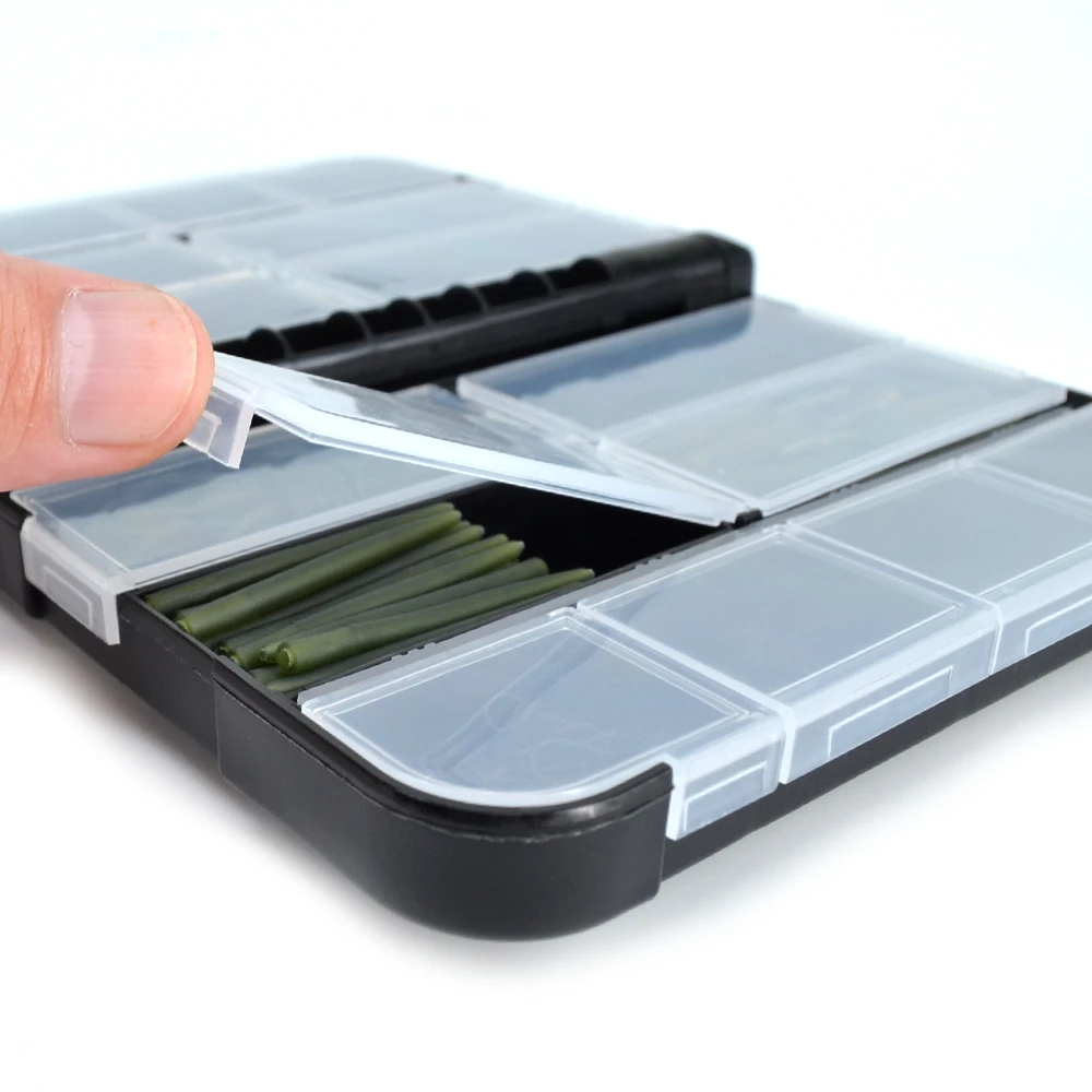 Kit de aparejos de pesca de carpa con caja, ganchos giratorios y broches de goma, mangas antienredos, cuentas de gancho, XP-300 de aparejos de helicóptero - imagen 4