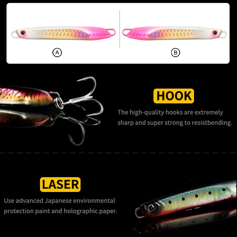 Aparejos mágicos, plantilla de Metal, señuelo de pesca Shore Micro, aparejos de pesca de mar, 15g, 20g, 30g, para cebo Artificial duro, aparejos de pesca - imagen 4