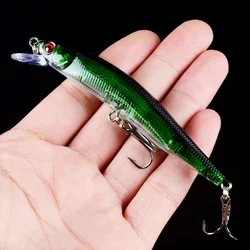 Señuelo de Pesca de pececillo láser, 1 unidad, 10cm/8, 5g, Wobbler flotante, Swimbait duro Artificial, Crankbait Bass para aparejos de Pesca de carpa
