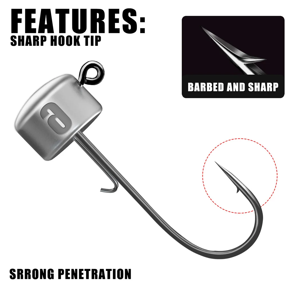 5 uds Ned Rig Jig Cabezas ganchos 1,8g 2,7g 3,5g 4,5g 6g BKK gancho para señuelo de gusano suave Bass Fish Pesca Rockfish Pike trucha Accesorios - imagen 4