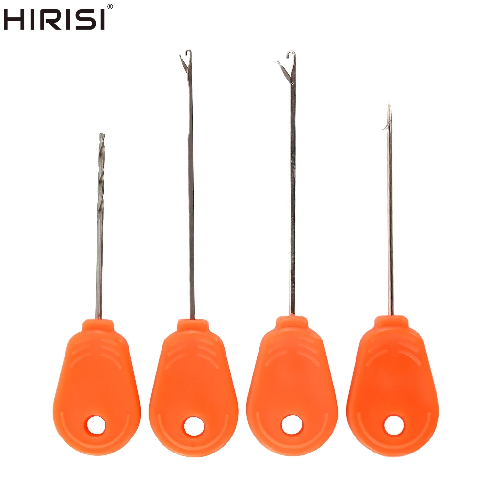 Hirisi 4 Uds juego de herramientas de aguja de cebo con estuche para pesca de carpa, enhebrador de cebo de aparejo de anzuelo y pelo, accesorios de cebo de pesca BT05