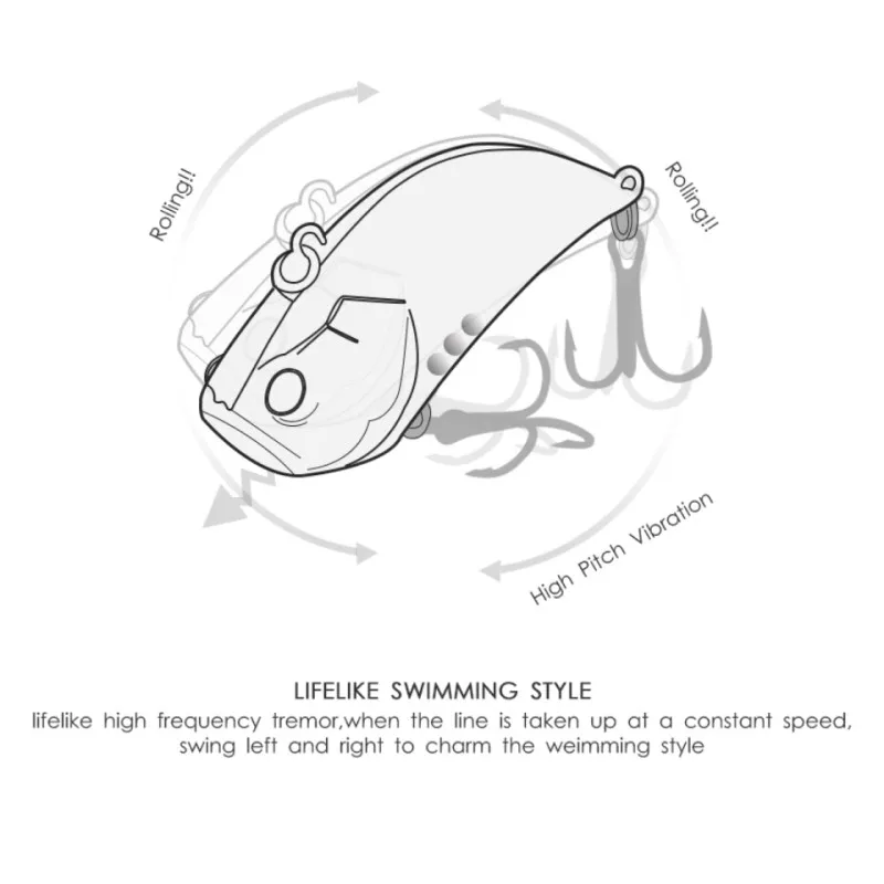 TSUYOKI Raid Level Vib para señuelos de invierno 54mm 14,6g hundimiento sin labios Crankbai Rattlin Japón señuelo Duo Realis Vib perca tipo de pez Bass - imagen 2