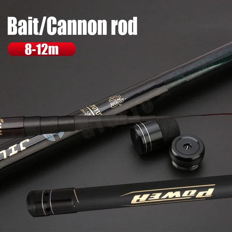 Caña de pescar telescópica de carbono, 8m, 9m, 10m, 11m, 12m, 10kg, caña de tiro superdura de larga distancia, alta calidad - imagen 3