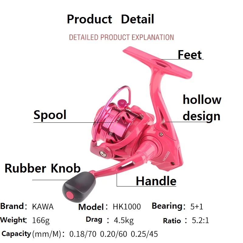 Kawa-caña de pescar de fibra de carbono, Color rosa súper claro, súper suave, acción UL, 2 secciones, portátil para pescar - imagen 3