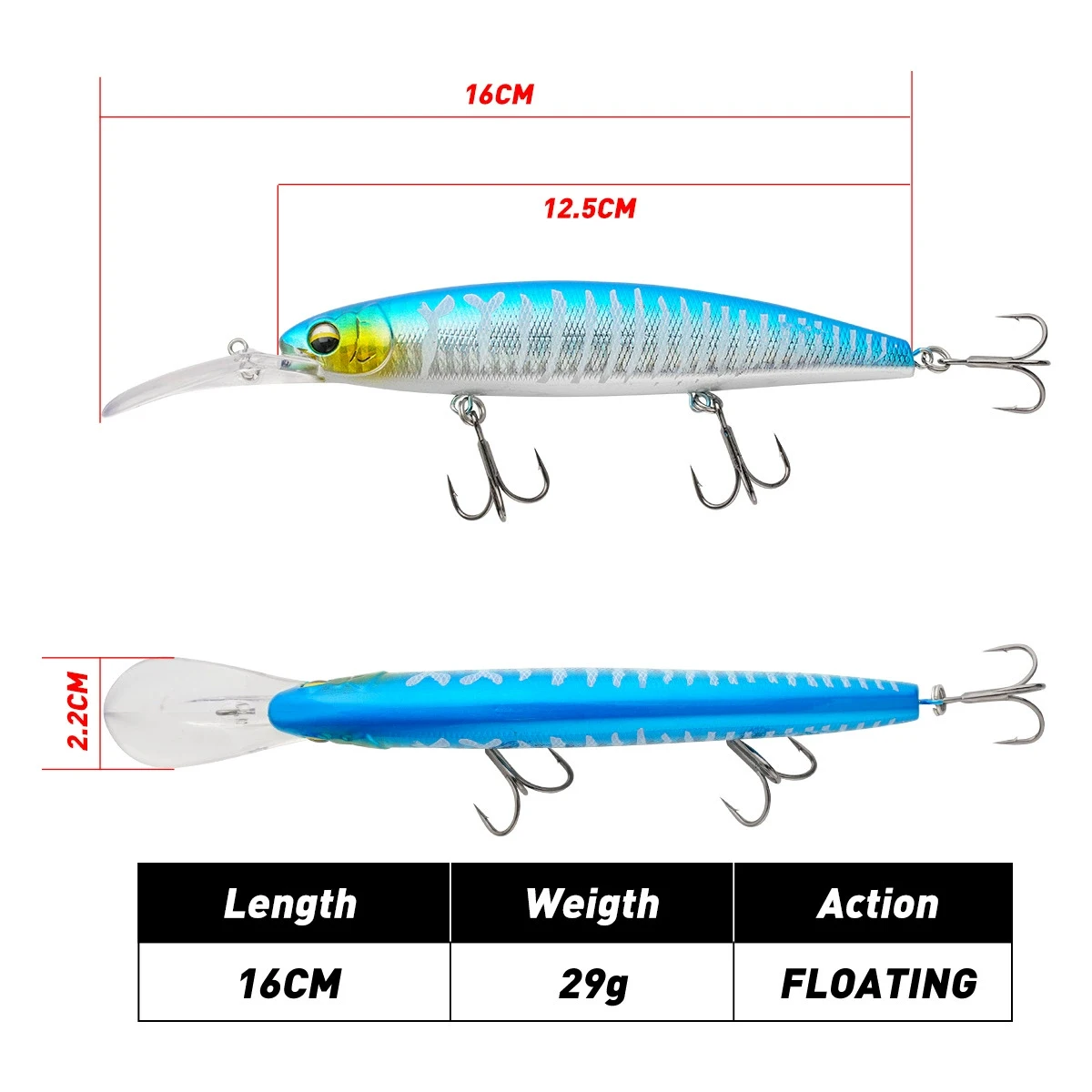 Señuelo de Pesca Testar, 160mm, 29g, cebo flotante para pececillos, Wobblers artificiales de fundición larga, Jerkbait de buceo profundo - imagen 3