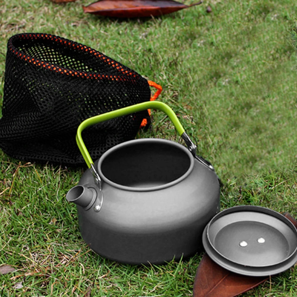 Tetera de agua portátil de 1,6l, tetera de agua, cafetera, tetera de té de aleación de aluminio para interiores, para acampar al aire libre, senderismo, Picnic - imagen 3