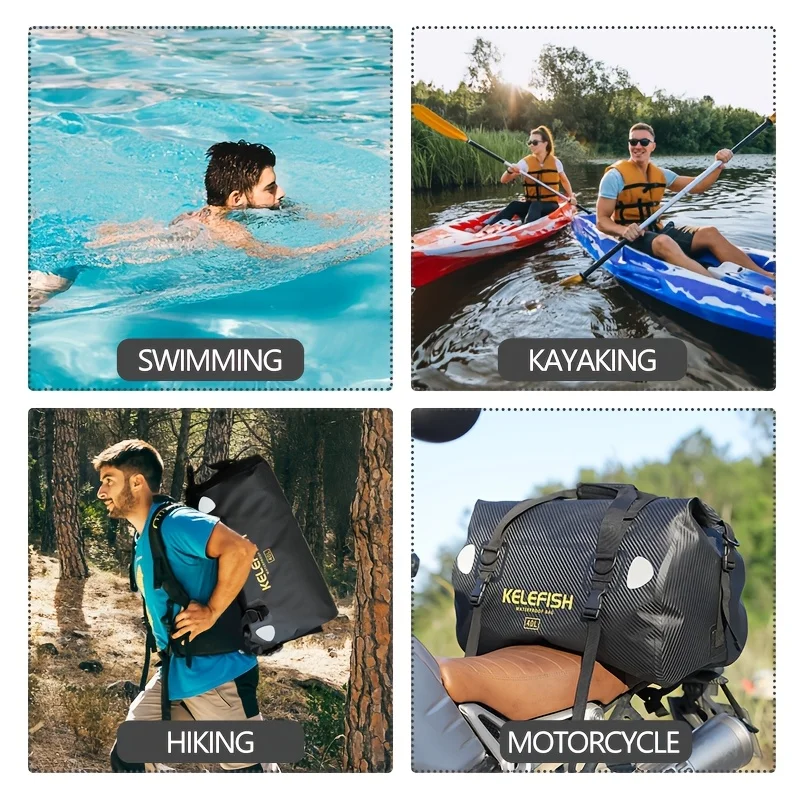Bolsa de equipaje grande impermeable 40L-66L con válvula de escape, adecuada para acampar, motocicletas, pescar, viajar: deportes universales - imagen 5