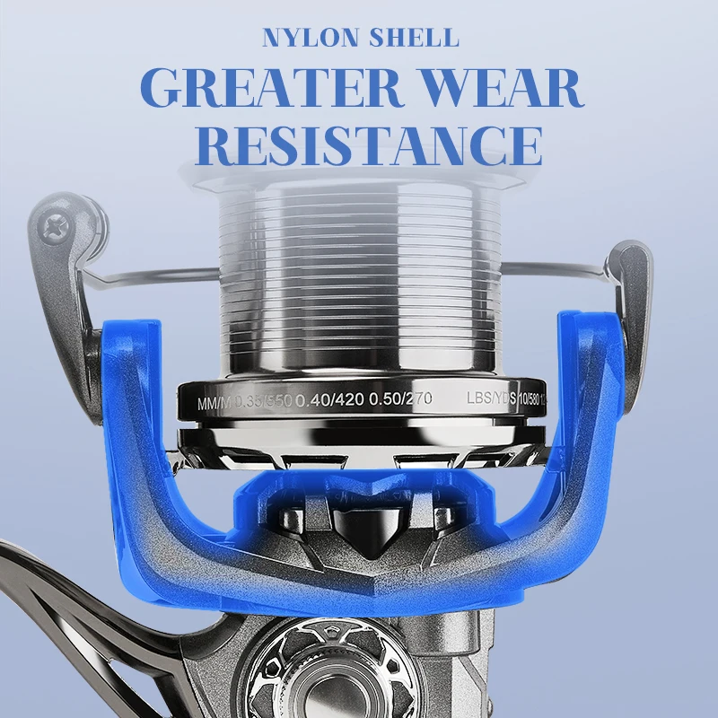 Carrete giratorio de Metal BILLINGS 8000-14000, carrete de fundición larga de arrastre máximo de 20KG y potente carrete de pesca giratorio para Surf en agua salada - imagen 3