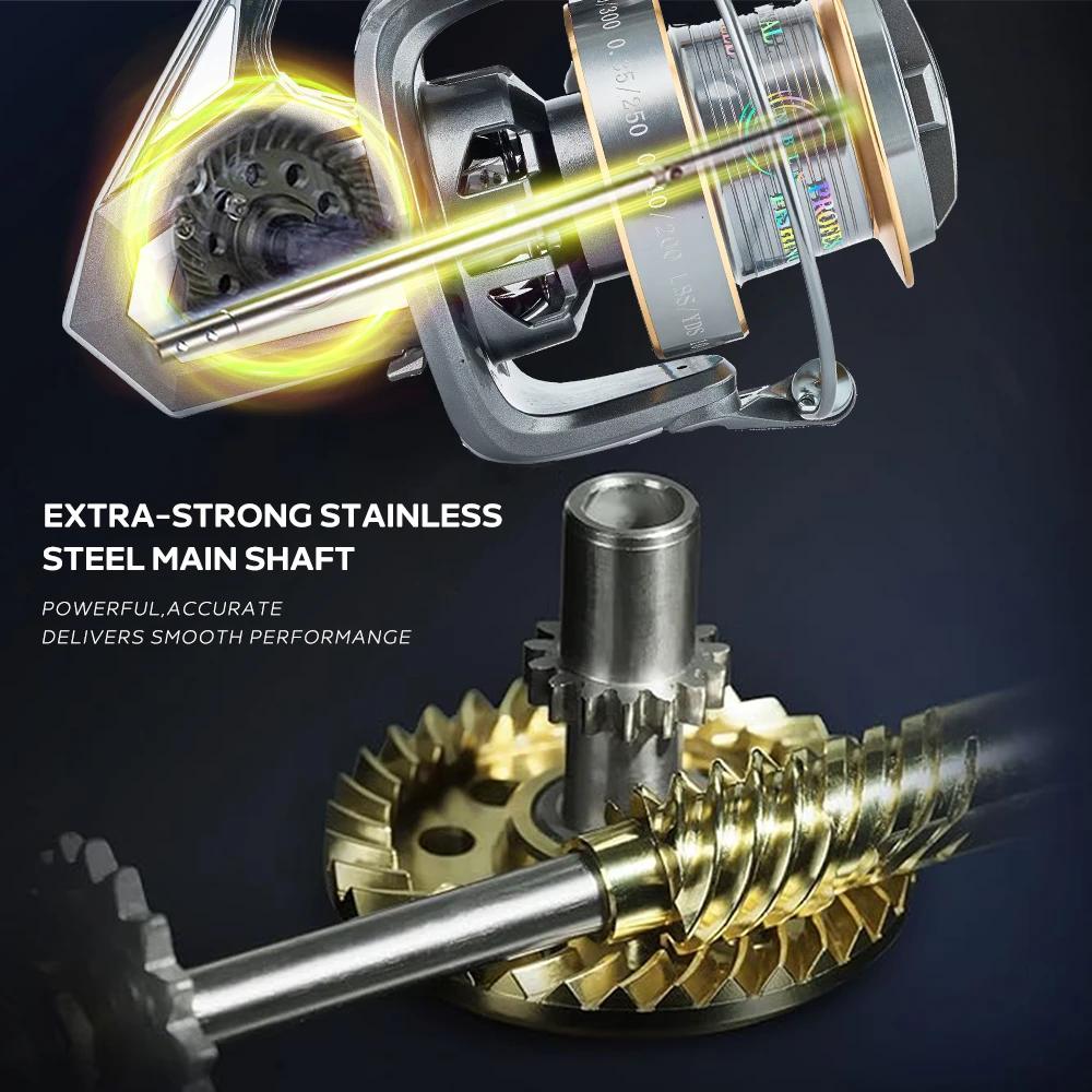 Marca MBLN, 90% totalmente de metal, 25 kg/55 lb, carrete de pesca giratorio, pie de aleación, mango de aleación, pie de aleación, equipo de aleación, suave y duradero - imagen 3