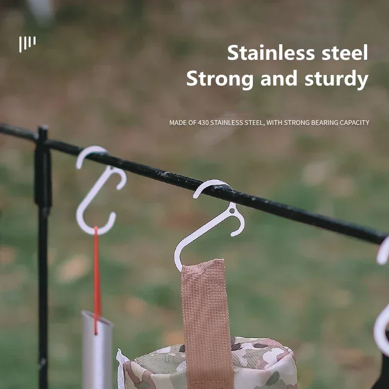 Gancho colgante de cuero en forma de S para exteriores, 1/2/3/4 piezas, utensilios de cocina de viaje, gancho de acabado, soporte para olla, sartén, lámpara, estante de almacenamiento - imagen 4