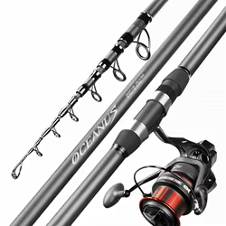 ZZ292-varilla de fundición de larga distancia, anillo SIC hacia adelante, 100m, alto carbono, resistente, 2,4 m, 2,7 m, 3,3 m, 3,9 m, 4,2 m, 4,5 m, sin carrete de cebo, 30-5,4g