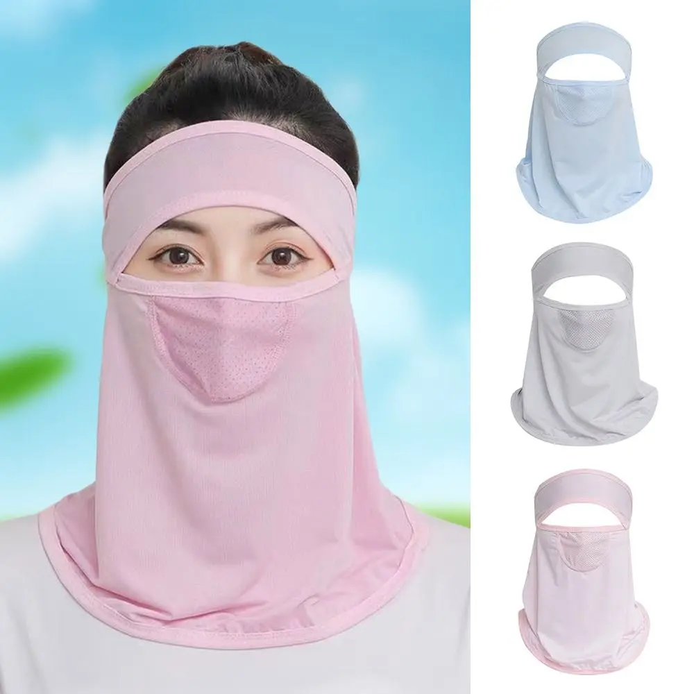 Nueva máscara facial de ciclista de seda de hielo protección solar Uv cubierta facial delgada máscara facial de seda de hielo transpirable hombres mujeres - imagen 5