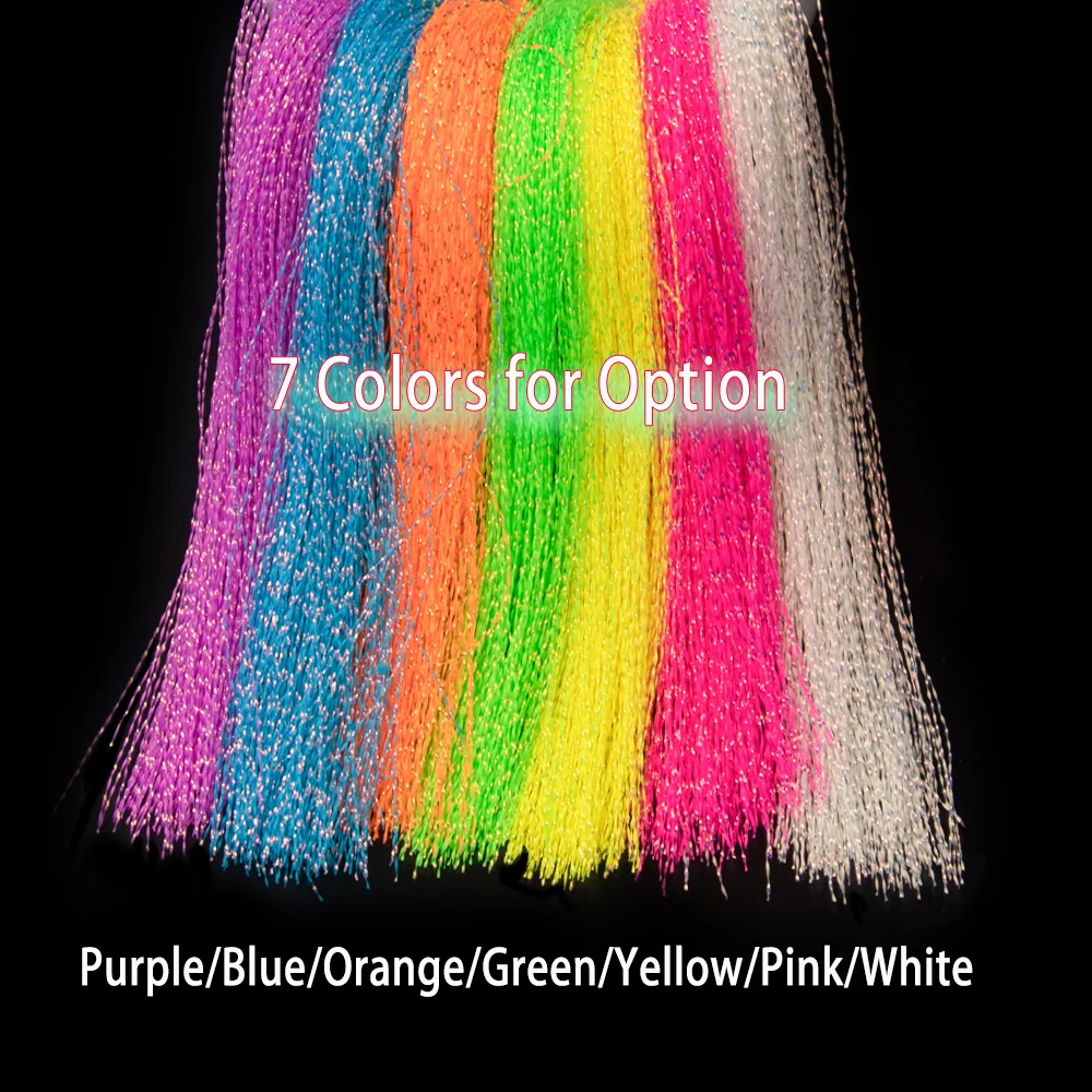 Wifreo luminoso holográfico cristal Flash oropel Flashabou atado de moscas Material Lucio trucha serpentinas plantilla anzuelo de pesca fabricación de señuelos - imagen 4