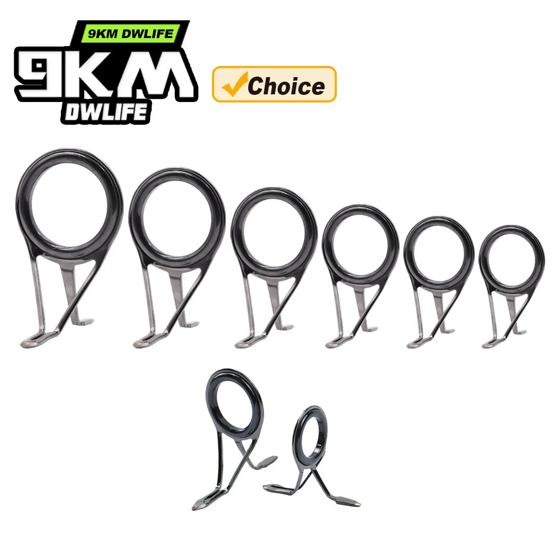 9KM Kit Reparación Guías Dobles Spinning – Ojales Acero Inoxidable