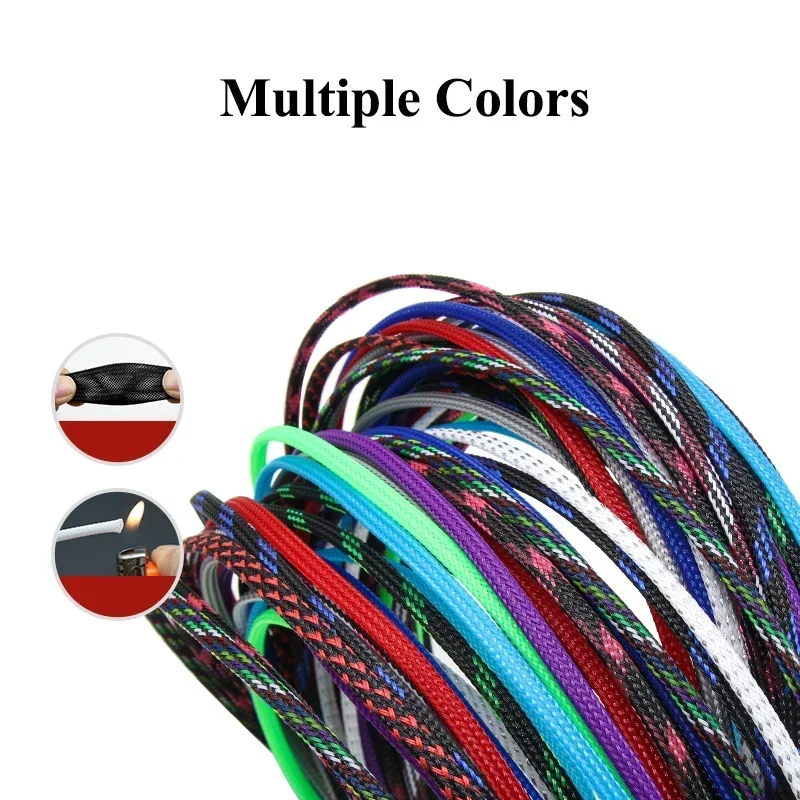 Mangas trenzadas de PET aisladas, 1/2/3/5/10/20/30/50M, 2mm, funda para Cable de alta densidad, Protector de Cable trenzado para cables - imagen 3