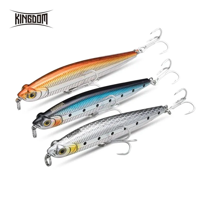 Kingdom-señuelo de Pesca de Mar, cebos duros artificiales Wobblers, 80mm, 95m, alta calidad - imagen 5