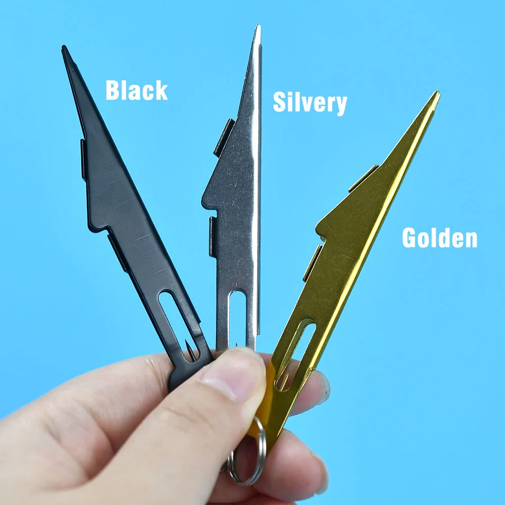 Llavero retráctil, herramienta para atar nudos rápidos, línea de pesca con mosca, Tyer con gancho, limpiador de ojos, equipo de pesca plateado, removedor de anzuelos - imagen 5