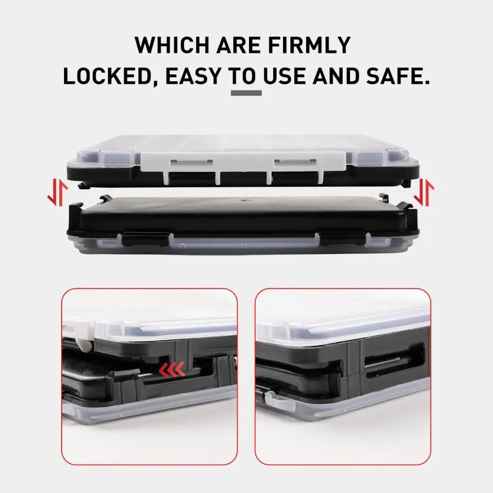 Productos de pesca, caja de aparejos de pesca de doble cara, diseño ensamblado, señuelo giratorio, caja de anzuelos de pesca, almacenamiento de anzuelos, almacenamiento de cebo