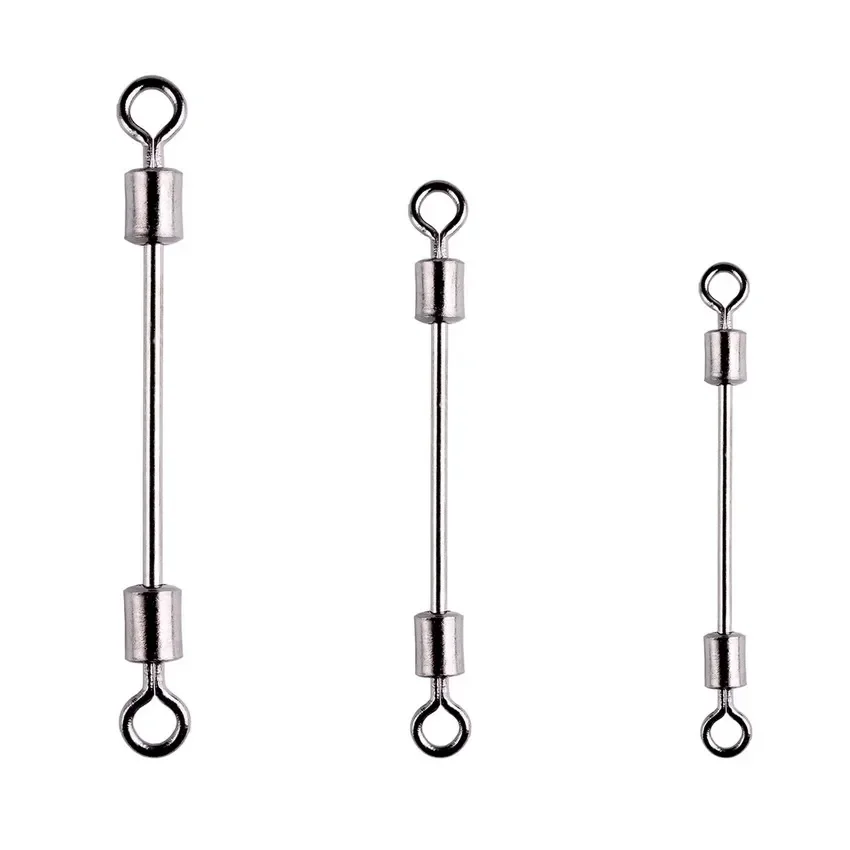 Línea giratoria de pesca, guía de alambre, Conector de pesca, rodamiento, anzuelo giratorio, aparejos de acero inoxidable, 10 unids/lote por caja - imagen 3
