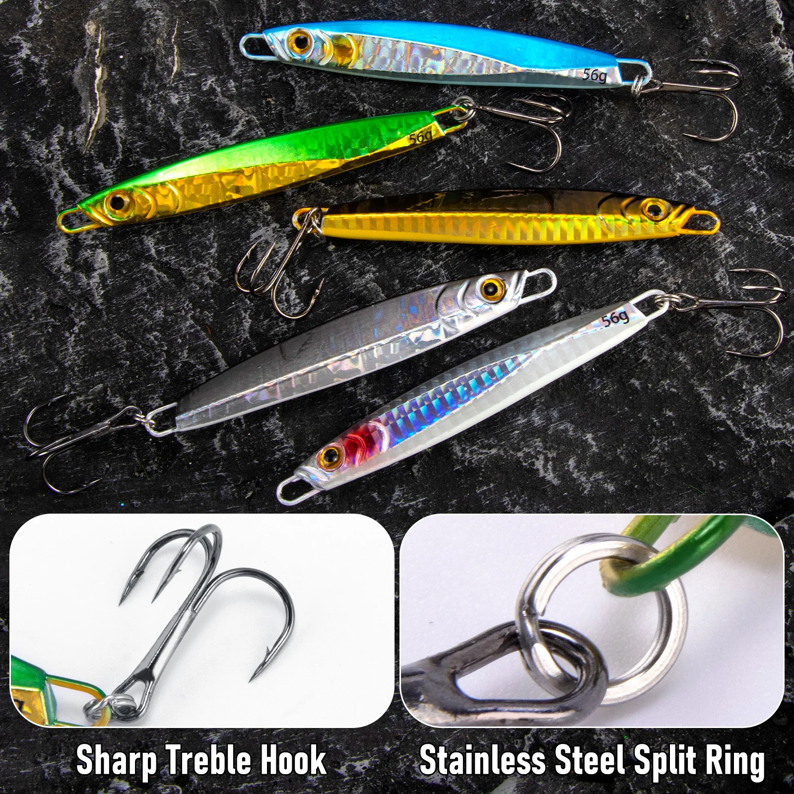 Señuelo metálico jigging para mar – Cuchara láser de lance largo - imagen 4