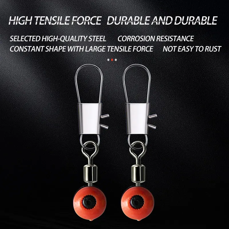 Juego de diapositivas de plomo para sedal de pesca, 100 Uds., 3 tamaños, conector de Clip de vástago de gancho, giratorios con broches de enclavamiento, accesorios de pesca - imagen 2