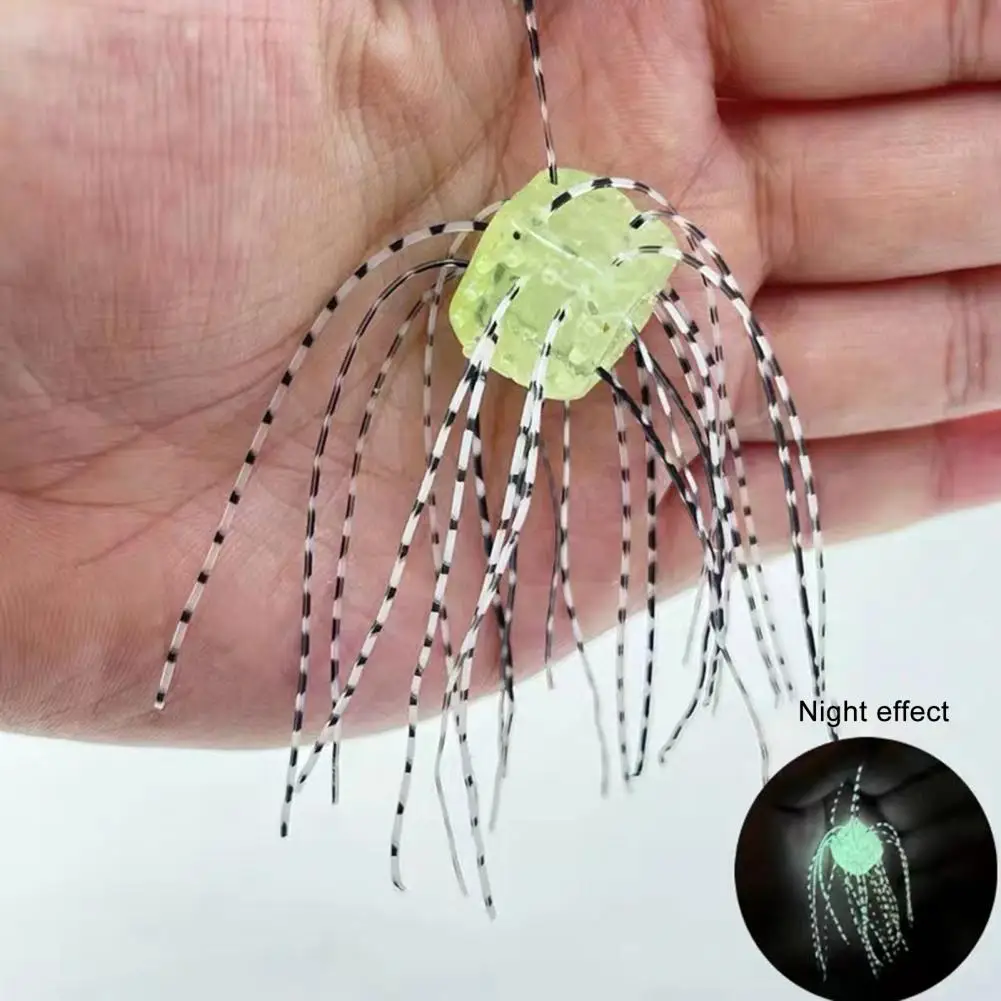 Señuelo de dados blandos con falda, 5 uds., 11CM/4G, hundimiento lento, colorido, PVC, dados artificiales, cebo, lubina, bagre, salmón, accesorios de pesca - imagen 5