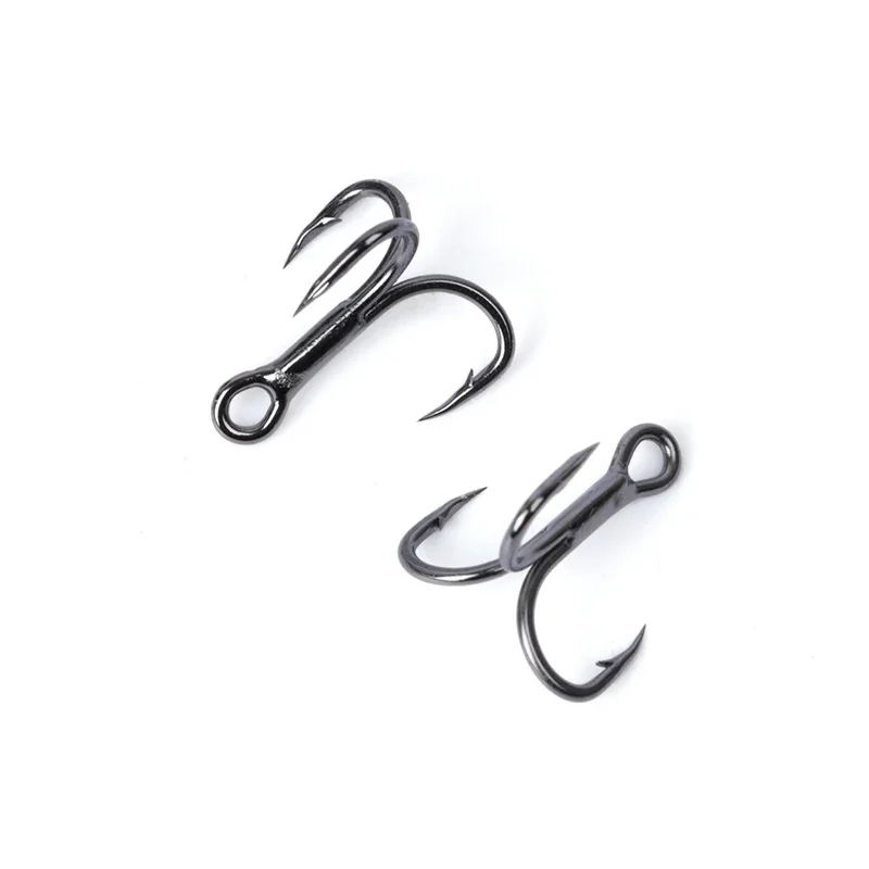 OUTKIT 10 Uds 3x ranura de sangre fuerte súper afilado gancho triple redondo antioxidante acero alto en carbono 10-18 #   Anzuelos triples Aparejos de pesca - imagen 5