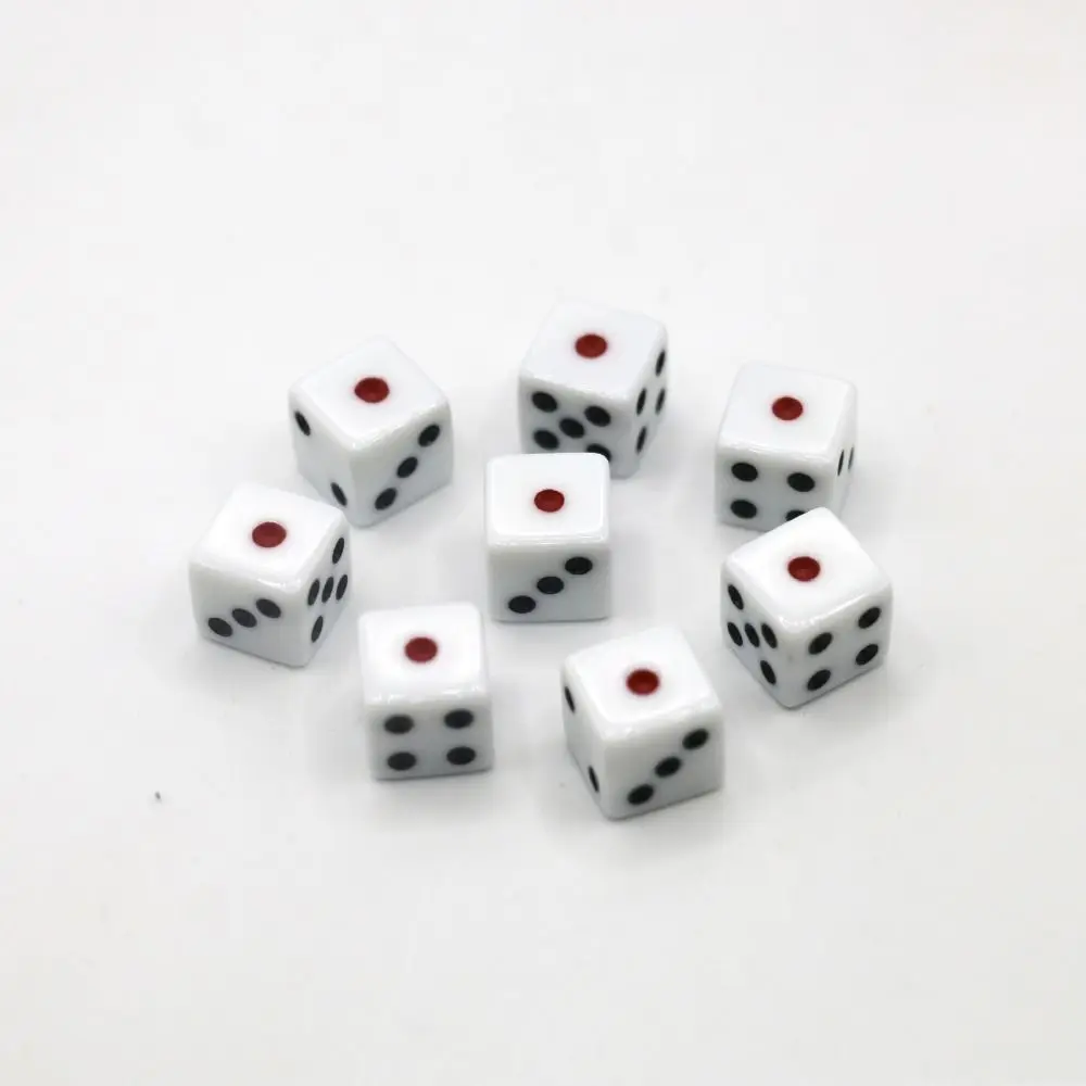 Dados acrílicos blancos de 6 caras redondeados para juegos de rol - imagen 4