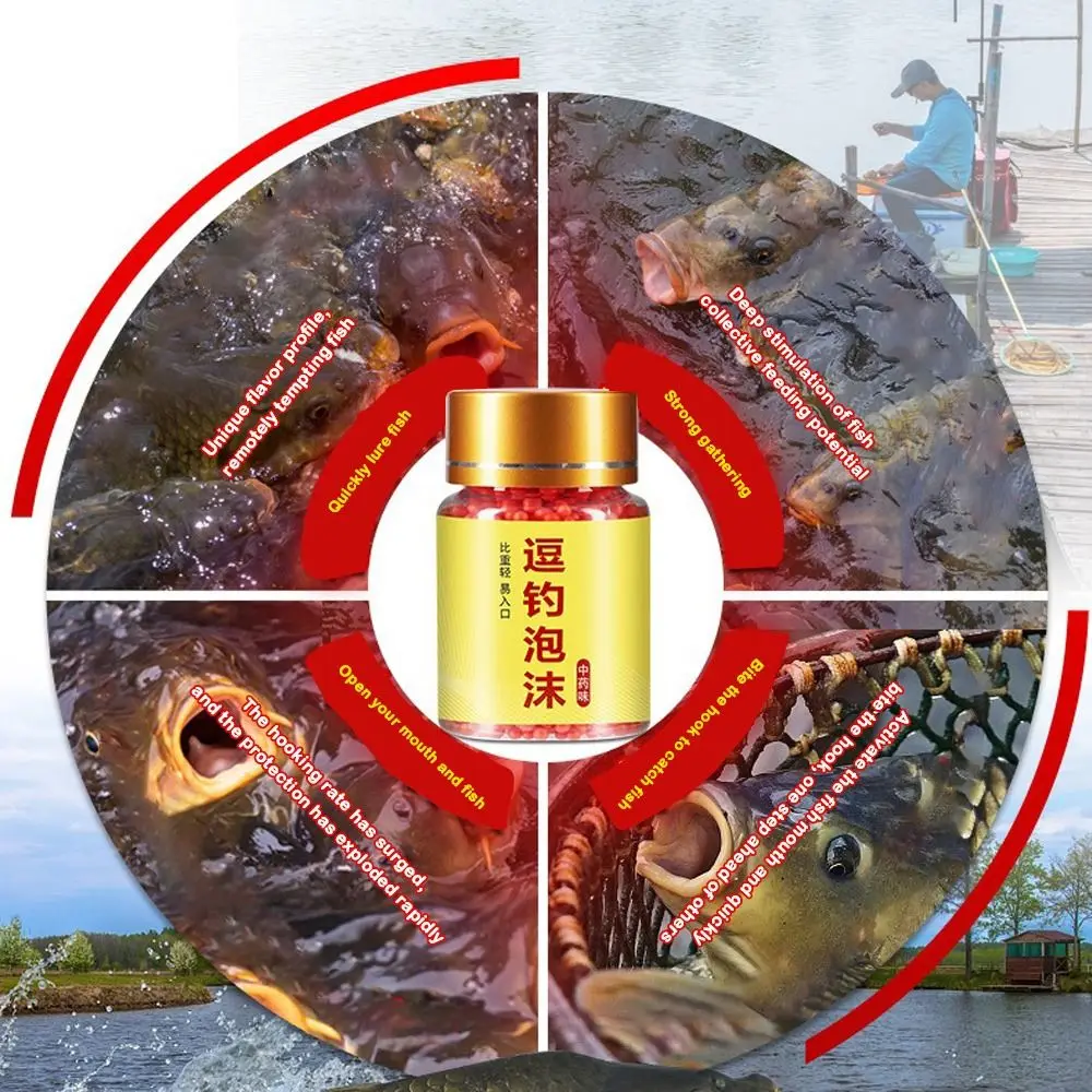 1 botella divertida de 50ML, cebo de espuma para pesca, pozo negro disponible, cebo de pesca con flotabilidad, fragancia fuerte, carpa de hierba Bai - imagen 2