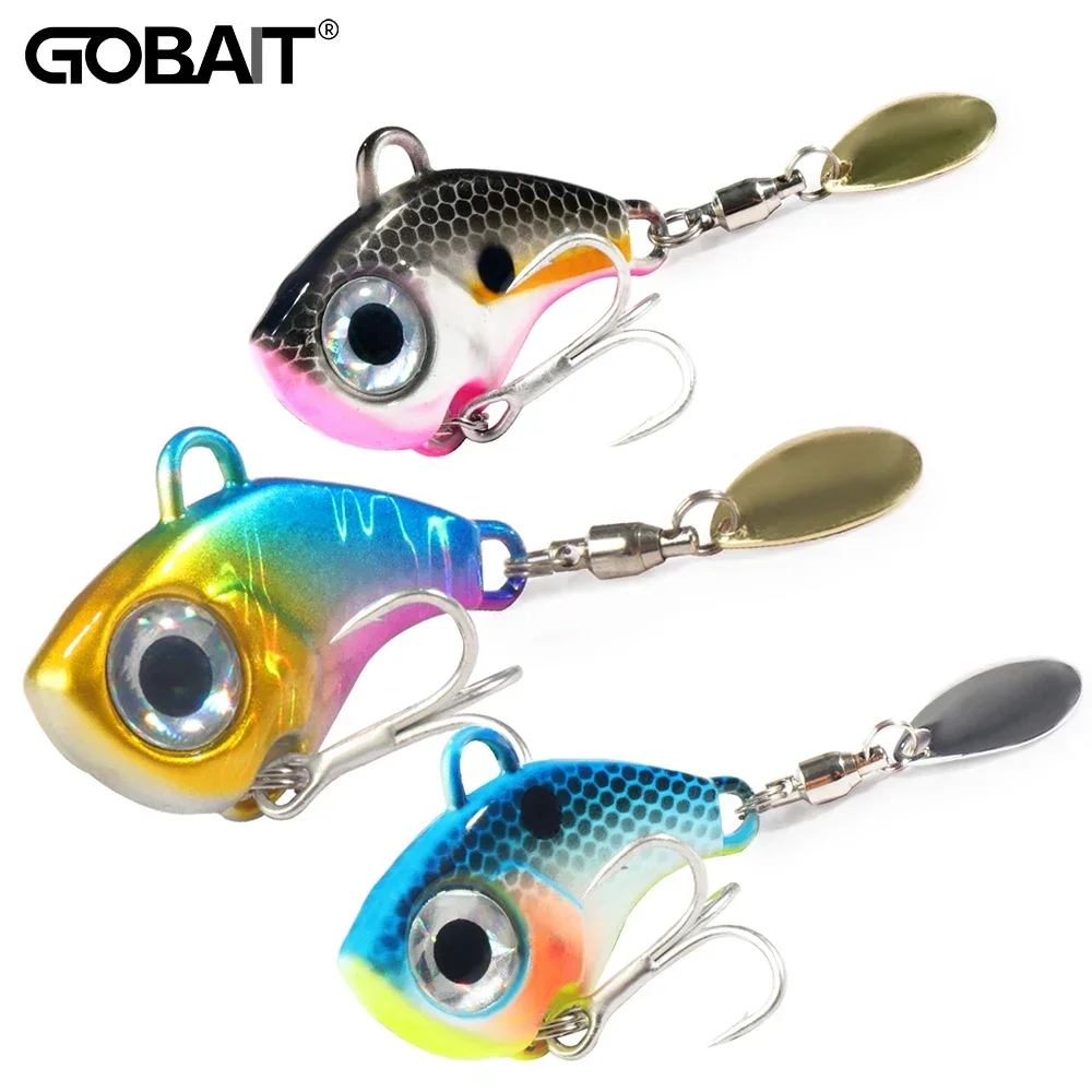 GOBAIT-cebo giratorio de 10g, 20g, 30g, cuchara VIB, plantilla de Metal, aparejos de Pesca con vibración, hoja de Pesca, señuelo giratorio, equipo Spinnerbait - imagen 4