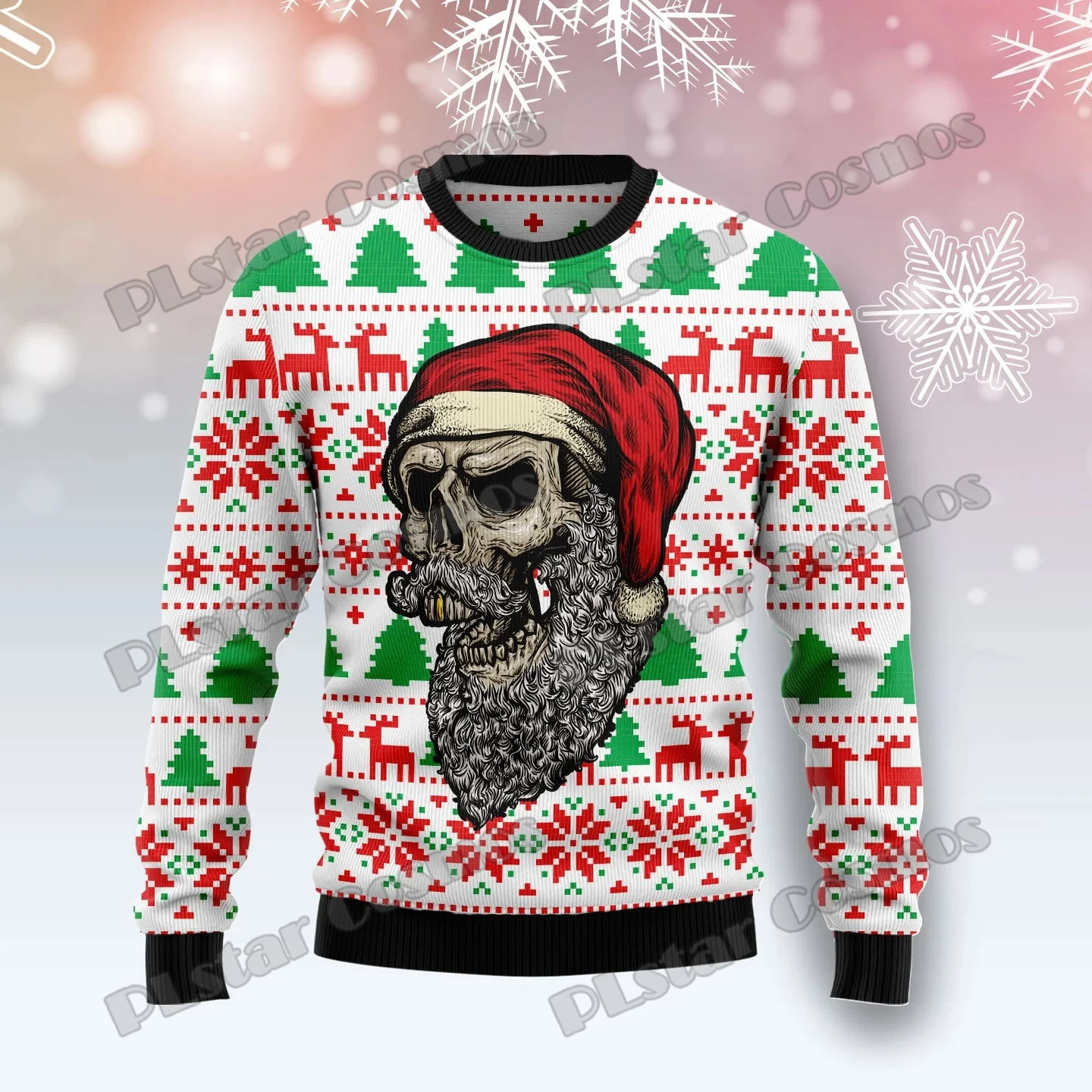 KMY17 Suéter Navidad 3D Cráneo Yinyang Jersey Punto Invierno - imagen 2