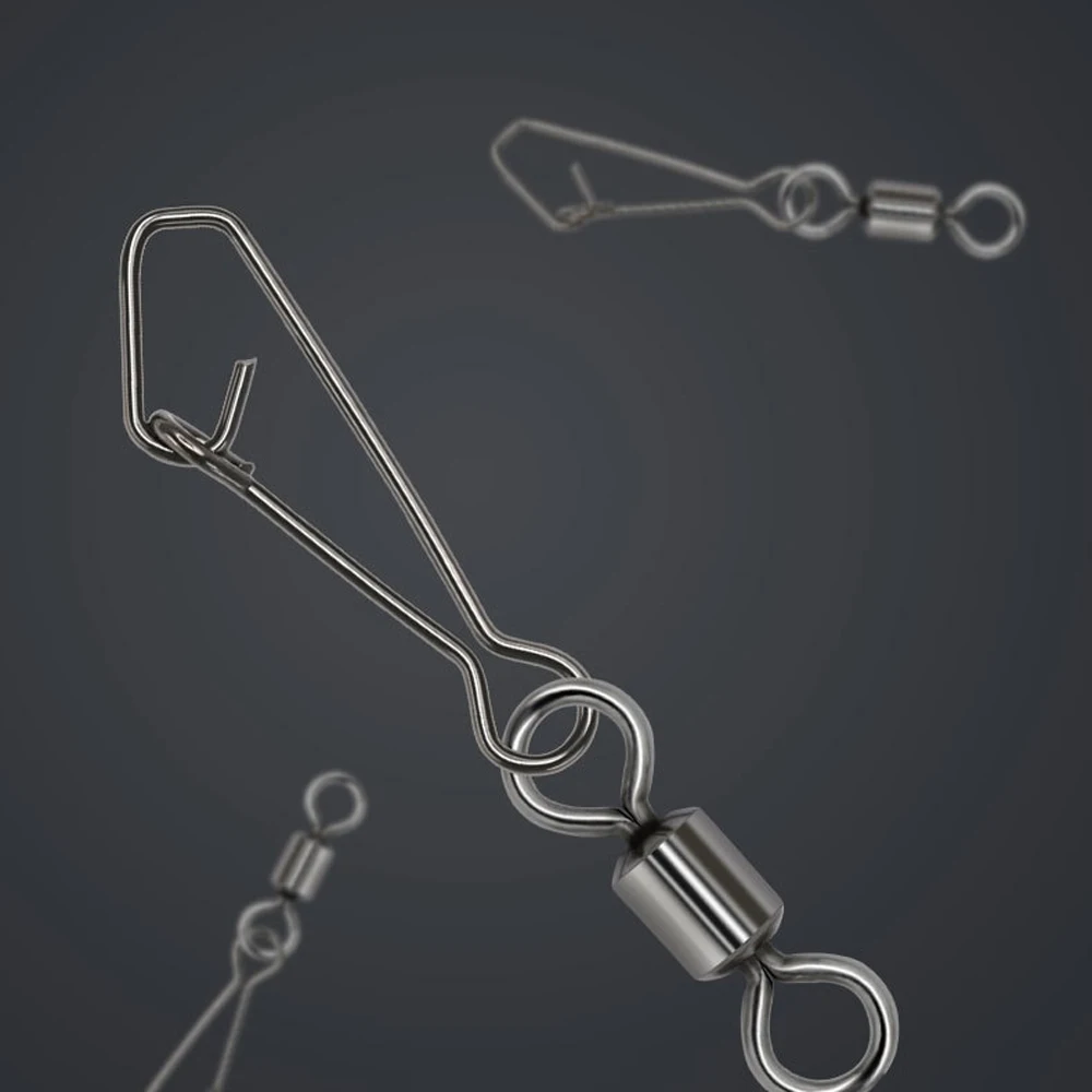 DNDYUJU-conector de señuelo de pesca, barril giratorio a presión para anzuelo, accesorios de aparejos de pesca, 10X a 50X - imagen 5