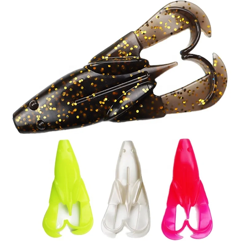 TAKEDO MY17 3 unids/set 7,5 CM 8G Material TPE señuelo de pesca de rana cebos artificiales cebo suave con cuentas de sonido Wobblers para cabeza de serpiente