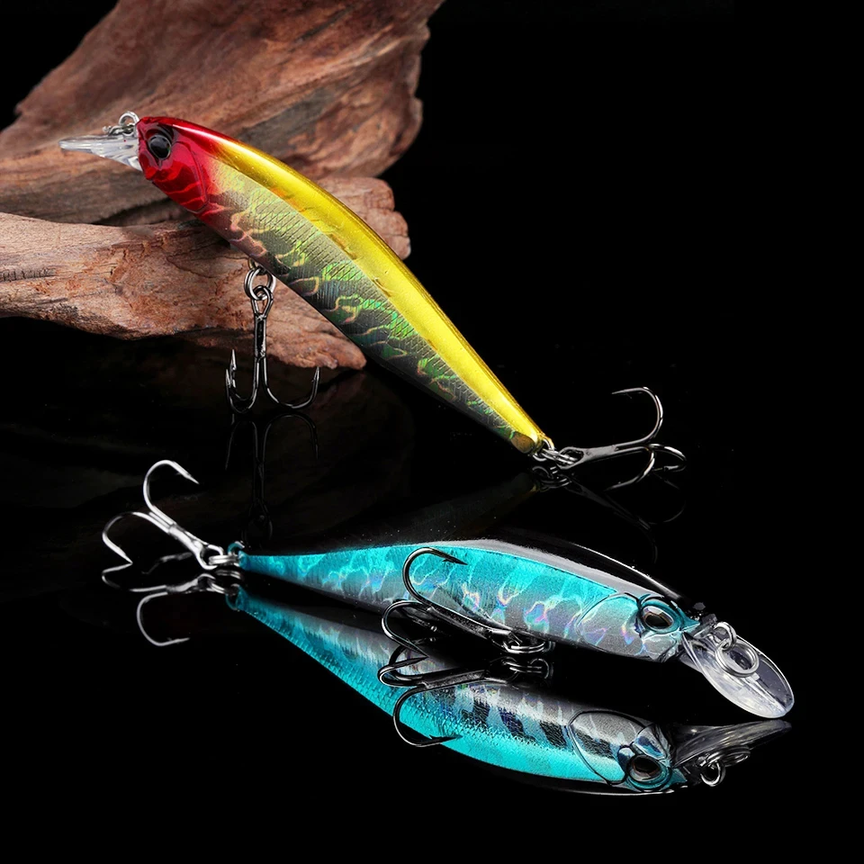 WALK FISH-señuelo de pesca flotante, pececillo, 85mm, 8g, ojos 3D, Crankbait Wobblers, cebo duro Artificial, Lucio, Jerkbait, aparejos de pesca - imagen 2