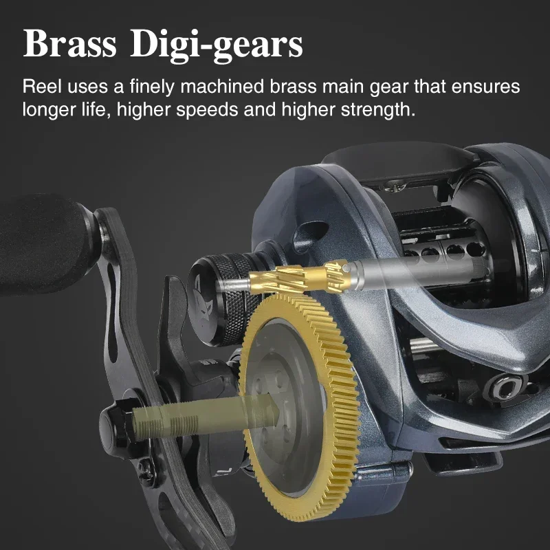 TSURINOYA SPIRIT FOX 150 II engranaje de latón de alta velocidad carrete de pesca Baitcasting fundición larga versátil Ultra suave 7,3: 1 carrete de 169g - imagen 5